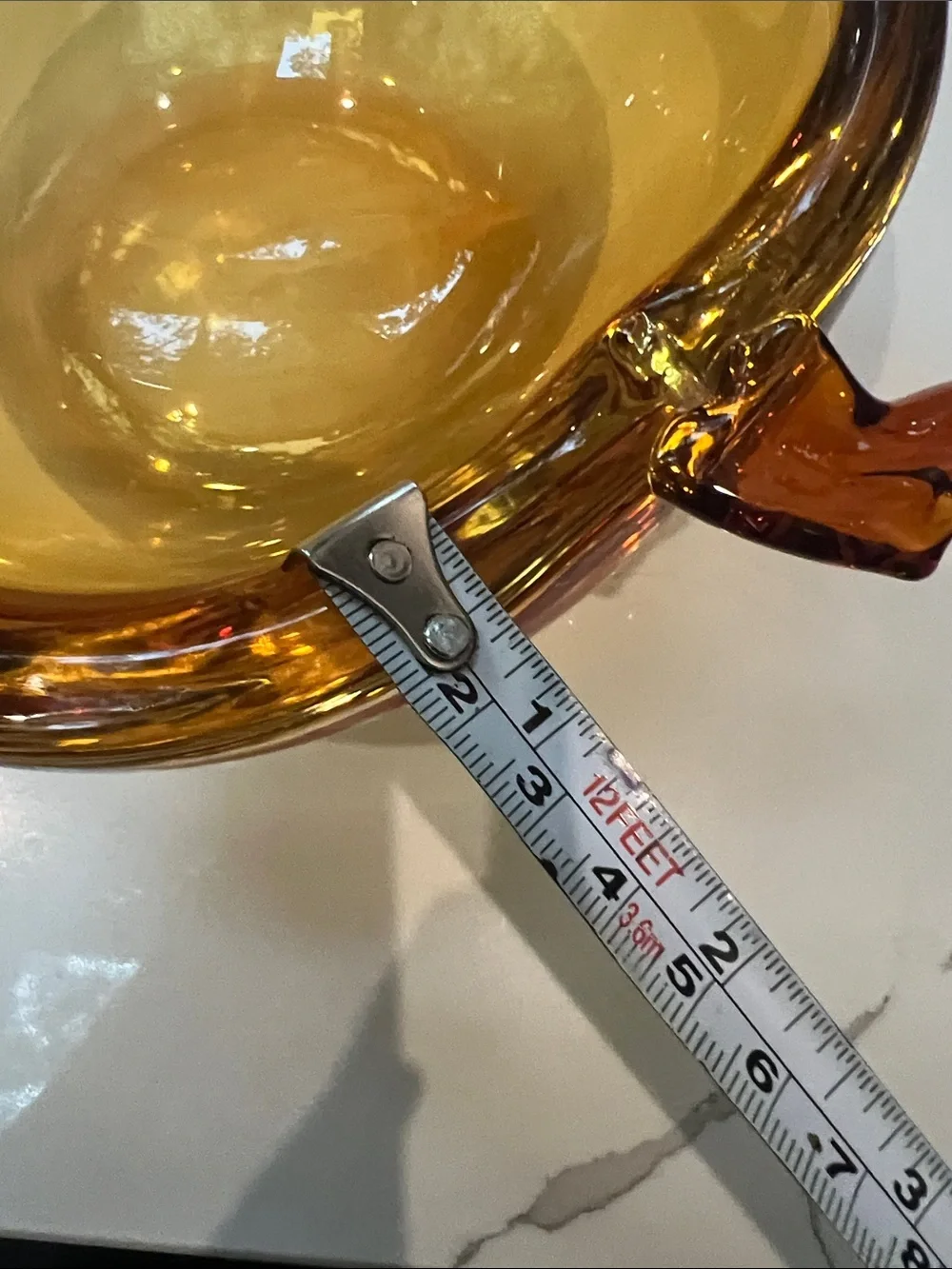 Shannon Crystal Thick Amber Glass Vase Bowl